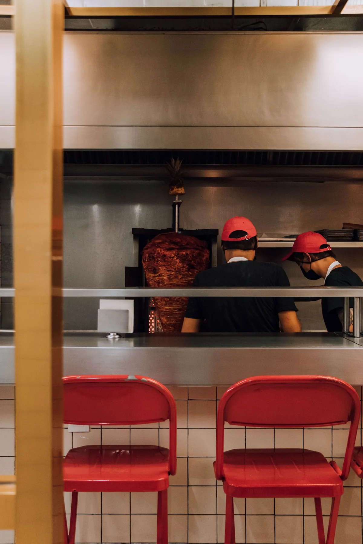 Donair carved fresh behind the counter